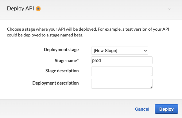 Configuring API Gateway :: Start Full Stack Game with GameLift